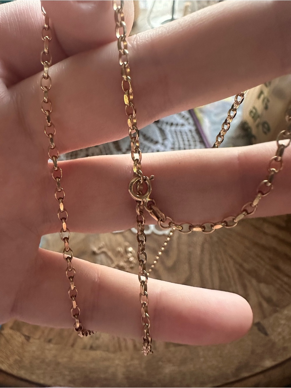 Vintage 9k 9ct belcher / butch / cable chain necklace - Picture 12 of 12